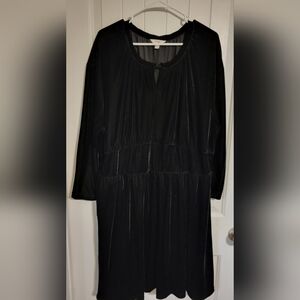 Velour Black Long Sleeve Dress Size 2X